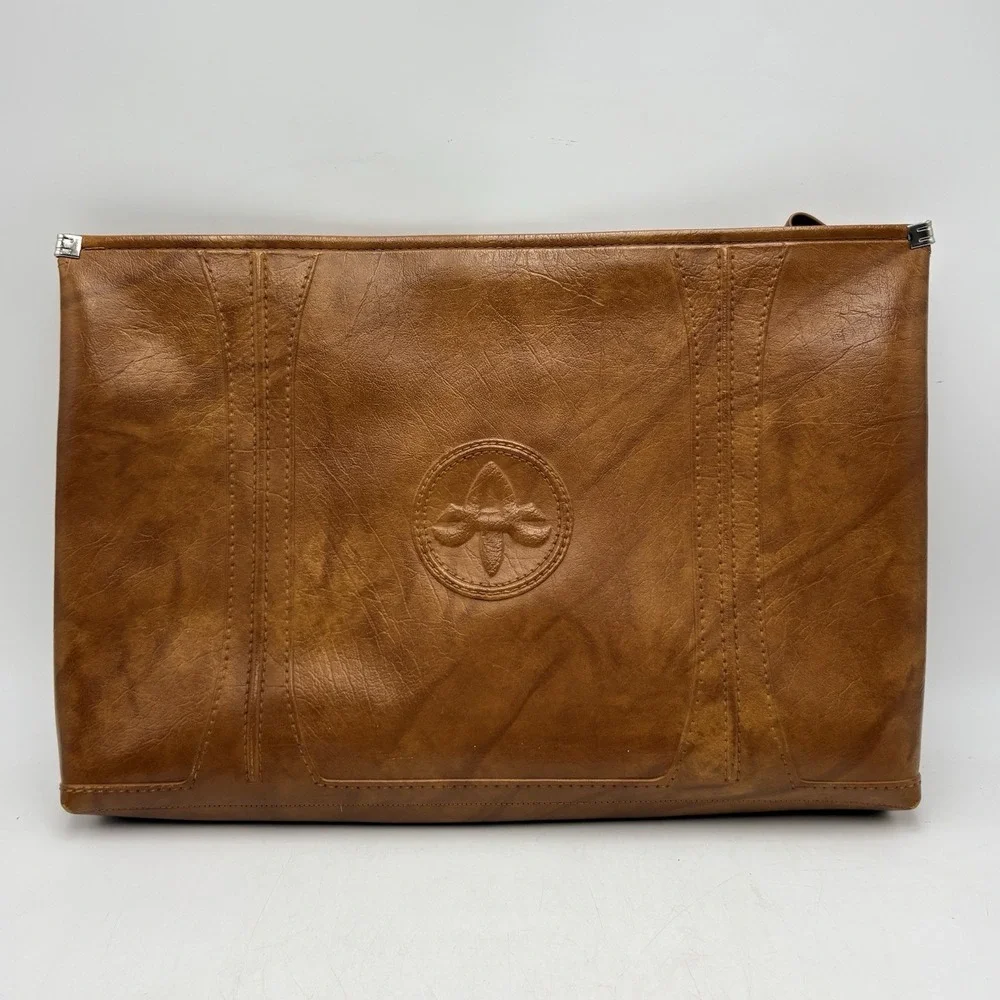 Vintage 1975 American Tourister Portfolio Briefcase Brown Faux Leather Case